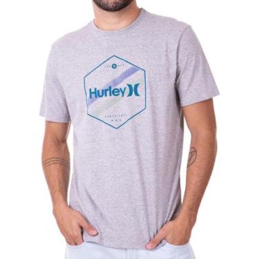 Imagem de Camiseta Hurley Hexa Two Masculina Cinza Mescla