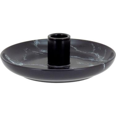 Imagem de Castiçal Porta Velas Cerâmica 5x15x15cm Preto