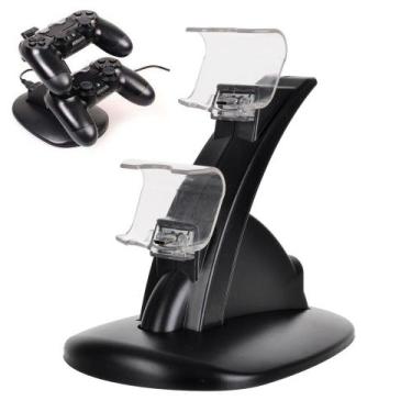 Imagem de Carregador Duplo P/ Controle Compatível Com Playstation 4 DualSchok 4 
