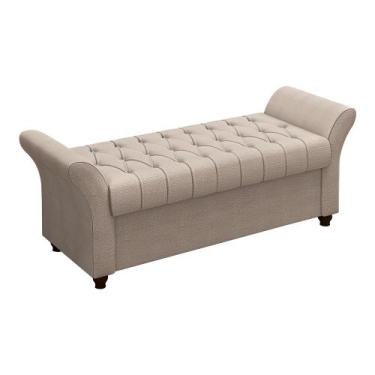 Imagem de Puff Baú 195cm Charles Linho Bege - Sallar Home