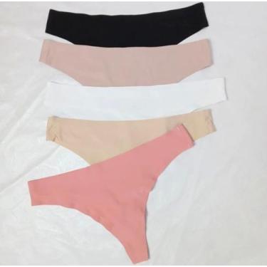 Imagem de Kit 10 Calcinhas Tanga Fio Dental Sem Costura Poliamida Não Marca Cort