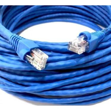 Imagem de Cabo de rede azul 25 metros Internet CFTV Montado Pronto Para o Uso - 