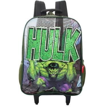 Imagem de Mochila Escolar De Rodinhas O Incrivel Hulk Luxcel Marvel, Mochila Esc
