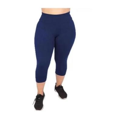Imagem de Calça Corsário Capri Plus Size Feminina Suplex - Fasciniun , Azul mari