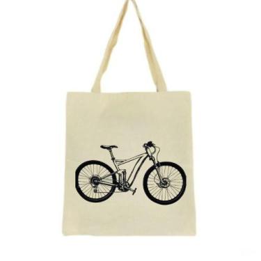 Imagem de Bolsa Ecobag  100% algodão Estampa BICICLETA - CARIOCA MAIS
