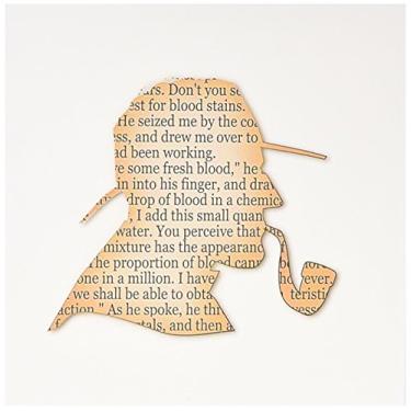 Imagem de 3dRose Conjunto de 12 cartões comemorativos, imagem de contorno engraçado de Sherlock Holmes (gc_174275_2)