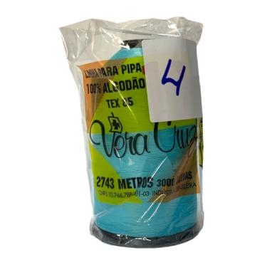 Imagem de Linha CCfios Vera Cruz Fio 04 de 3000 Jardas 100% Algodão Tex 111 Para Pipas (Azul)