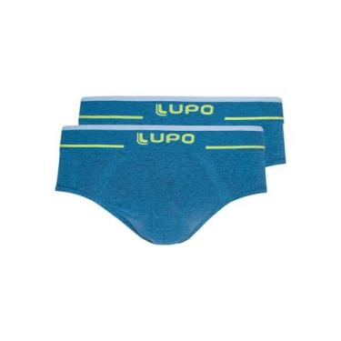 Imagem de Kit com 2 Cuecas Slip Lupo 624-003, Azul, M