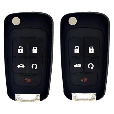 Imagem de Chave de substituição serve para Chevrolet Chevy Cruze Camaro Equinox Impala Malibu Sonic GMC Terrain Buick Lacrosse Regal Verano Encore Allure Smart Keyless Entry 5 Teclas Controle Remoto Iniciar 2
