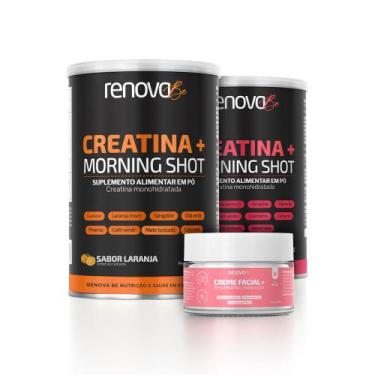 Imagem de 2 Potes Creatina + Morning Shot C/Creme Resveratrol-Renovabe - Renova 