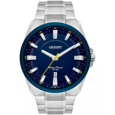 Imagem de Relógio Orient Masculino Prata Mbss1356 D1sx Mostrador Azul
