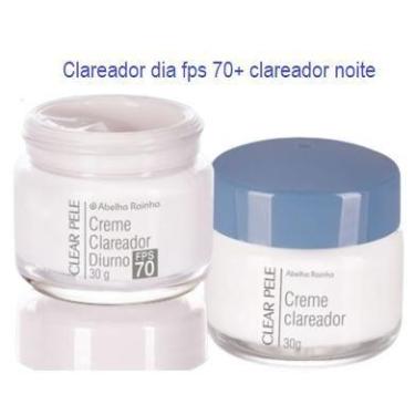 Imagem de Kit clear pele clareador noite  clareador dia Fps 70 abelha rainha