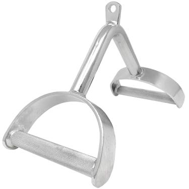 Imagem de FITNESS MANIAC Estribo duplo D cabo anexo trícep acessórios para academia em casa fileira sentada máquina dupla D aço cromado aderência triângulo chinning