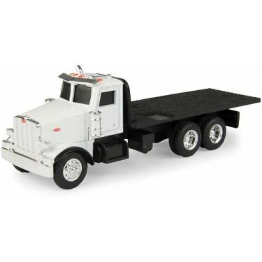 Imagem de Miniatura Caminhão Tomy Ertl Peterbilt Flatbed Truck 1/64, Branco