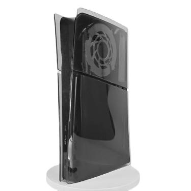 Imagem de IFEEHE Placas De Cobertura Transparentes Para Console Ps5 Slim Disc Edition, Placa Frontal Substituição Transparente (Preto Transparente)
