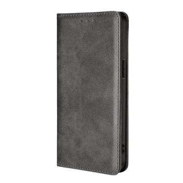 Imagem de LYJSMGZ Capa de couro para iPhone 16E, capa de telefone carteira masculina e feminina, compartimentos para cartões, fecho magnético, capa flip em pé, proteção contra quedas, cinza, 16E