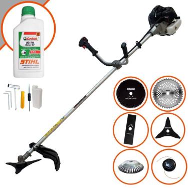 Imagem de Máquina de Cortar Grama Multifuncional Anmax CG430B À Gasolina 43cc 1,7HP de Potência 12.000rpm Motor 2T Roçadeira Completa 6 Em 1 + ÓLEO STIHL 8017