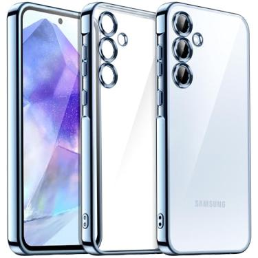 Imagem de JETech Capa Claro Macia para Samsung Galaxy A55 5G 6,6 Polegadas, Case Proteção Total da Lente da Câmera, Capinha de Telefone TPU Galvanizada à Prova de Choque (Azul Claro)