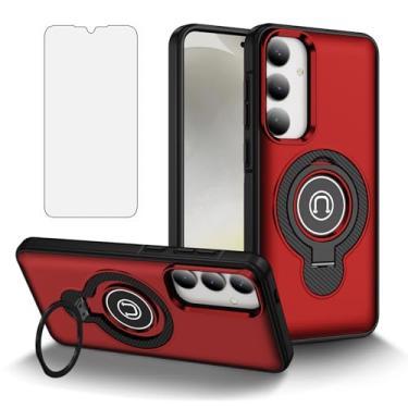 Imagem de Asuwish Capa de telefone para Samsung Galaxy S24 Plus/S25 Plus S24+ S25+ 5G com protetor de tela de vidro temperado Slim Ring Holder Cell Cover S24Plus 24S + S 24 24+ S25Plus 25S 25+ SM-S936U Mulheres