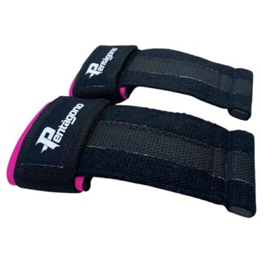 Imagem de Straps Musculação com Munhequeira Acolchoada Alça Larga Pentágono, com Neoprene 5mm, Contém 1 Par (Feminino)