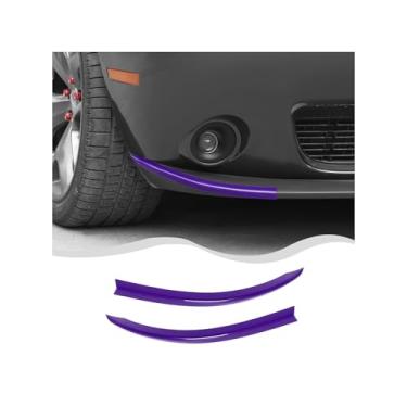 Imagem de HTHE Capa de pás dianteiras roxas, defletor dianteiro, spoiler, para-choque, pás de lábio, pás, para-choques compatíveis com acessórios externos Dodge Challenger SXT 2015+