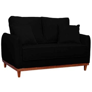 Imagem de Sofá Senna Living 2 Lugares em Linho com Base em Madeira (Preto)