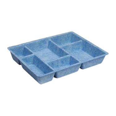 Imagem de Baoblaze Organizador de gavetas de feltro, bandejas organizadoras de mesa, divisórias de gavetas multifuncionais, separadores para penteadeira, suprimentos de, Azul