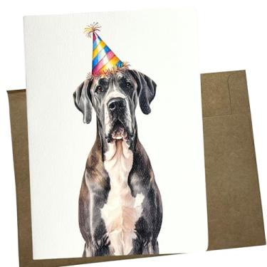 Imagem de Whitman and Daughter Cartão de aniversário Dogue alemão, papel de feltro texturizado, em branco dentro, 12 x 18 cm, envelope Kraft premium com proteção rígida de correio, feito nos EUA - 1261