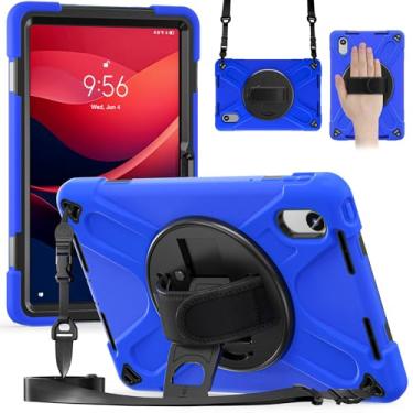 Imagem de TSQQST Capa para Lenovo Tab M11/Tab K11 LTE 27.9 cm 2024 TB-330FU/TB330XU para crianças | Capa de proteção de corpo inteiro com alça de mão com suporte giratório, alça de ombro para Lenovo Xiaoxin Pad
