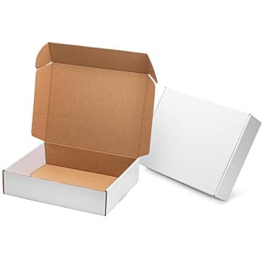 Imagem de Mcfleet Caixas De Remessa Brancas 13X10X3 - Caixa De Papelão Ondulado Para Correspondência Para Pequenas Empresas - Embalagem De Literatura Com Trava De Aba, Material De Embalagem Para Presente Vazi