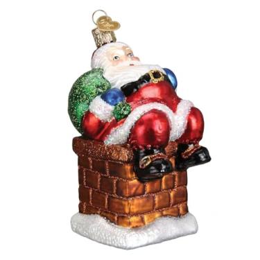 Imagem de Old World Christmas Ornamentos de vidro soprado de Papai Noel para árvore de Natal