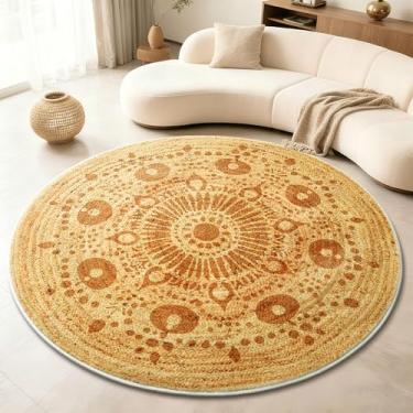Imagem de Asrug Tapete redondo de 1,5 m, sala de jantar, tapete redondo, antiderrapante, lavável à máquina, tapetes circulares para sala de estar, cozinha, quarto, berçário, entrada, sala de jogos, tapete macio