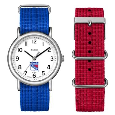 Imagem de Timex Relógio unissex Weekender Box de 38 mm - New York Rangers, Azul