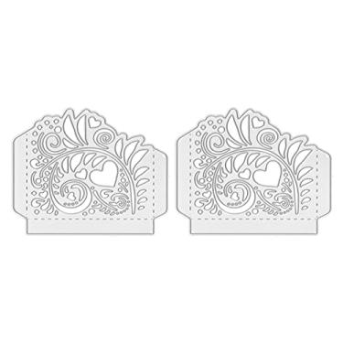 Imagem de Moldes de corte em relevo para scrapbooking, cortes em aço carbono, estênceis decorativos, ferramentas artesanais para scrapbook, álbum de fotos, cartões de felicitações, 2 peças