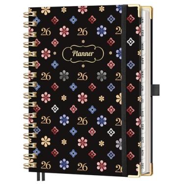 Imagem de AHGXG Agenda 2026, agenda semanal e mensal para mulheres, janeiro de 2026 a dezembro de 2026, tamanho médio (14,5 cm x 21,1 cm), calendário 2026, capa dura com abas mensais, encadernado em espiral