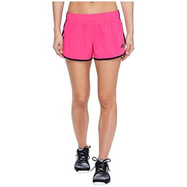 Imagem de Adidas Short feminino de corrida M10 com costura interna de 7,6 cm, Shock Pink/Black, Medium