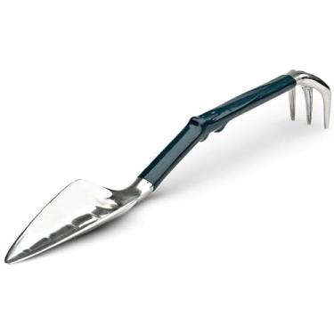 Imagem de Combo de pá de jardim e ancinho multiferramenta - enxada e espátula de jardim de 43 cm com aderência confortável para fácil plantio, remoção de ervas daninhas e cultivo - Ferramentas de jardinagem