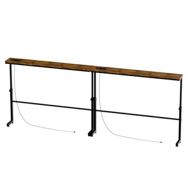 Imagem de Aduanbang Mesa de console estreita com tomadas elétricas (preta, 15 cm P x 100 cm L x 72 cm A)