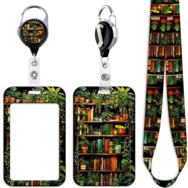 Imagem de Suporte de crachá de identificação de estante para chaves de crachá de identificação, chaveiro retrátil de plantas, clipe de carretel de crachá de serviço pesado, chaveiro fofo, suporte de