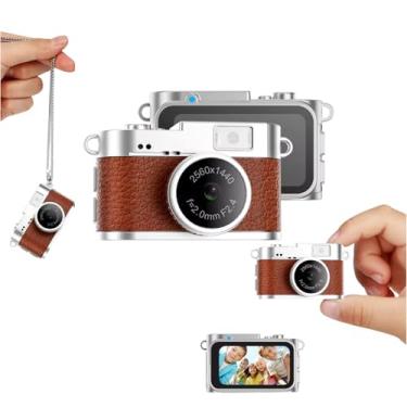 Imagem de Bewinner Câmera mini chaveiro, gravador de vídeo FHD 2K, câmera digital de 2 MP com tela colorida de 3,5 cm e flash LED embutido com 4 filtros, pequenas câmeras retrô recarregáveis para vlog de viagem