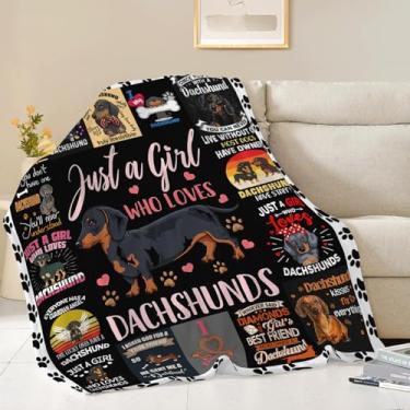 Imagem de Cobertor Dachshund Just A Girl Who Loves Dachshunds Cobertor Presentes para Crianças Meninas Meninos Adultos Mulheres Homens Super Macio Aconchegante Pelúcia Fofo Fuzzy Cobertor de Lã Decoração 127 cm