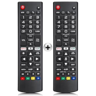 Imagem de (Pacote com 2) Controle remoto de substituição para LG Smart TV, controle remoto universal para LG todos os modelos LED LCD OLED HDTV 3D Smart TVs AKB75095307 AKB74915305 AKB75375604 AKB73715608