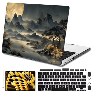 Imagem de Seanai MacBook Pro 14 polegadas 2025 2024 2023 2022 2021 versão M5 A3434 M4 A3112 A3401 A3185 M3 A2918 A2992 M2 A2779 M1 A2444 2 chips Pro/Max , Capa rígida de plástico para teclado, pintura de