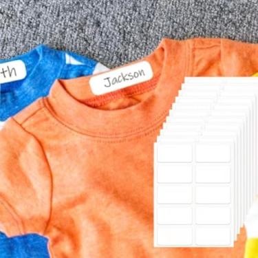 Imagem de Etiquetas de roupas, 80 etiquetas de tecido seguras para lavadoras e secadoras, nome escrito para creche e uso escolar