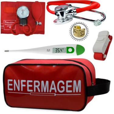 Imagem de Kit Enfermagem Estágio Com Aparelho de Pressão Estetoscópio Rappaport 