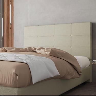 Imagem de Cabeceira Estofada Casal Queen Size 160 Cm Marte Corino Skybox Bege