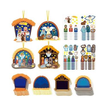 Imagem de Adesivos De Presépio DIY Para Crianças, 24 Folhas, Jogos De Quebra-Cab