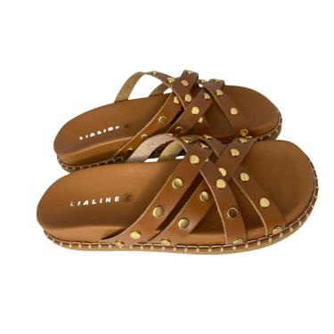 Imagem de Papeti Feminina Lia Line Camel em Couro-Feminino