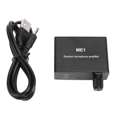 Imagem de BAFOVY Amplificador de Microfone de Eletreto, Ganho Ajustável de 0-20dB Com Entrada de 3,5 Mm para Podcast e Pré-amplificador de Microfone de Saída de Transmissão Ao Vivo para