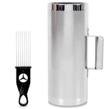 Imagem de Eavnbaek Guiro Instrumento Guiro Guiro, agitador profissional de percussão de metal com raspador, acompanhamento de banda, martelo de areia, instrumentos latinos para performance ao vivo (15 x 30 cm)
